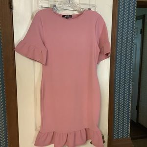 Missguided Ruffle Hem Mini Dress Pink Size 8 New